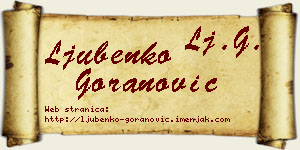 Ljubenko Goranović vizit kartica
